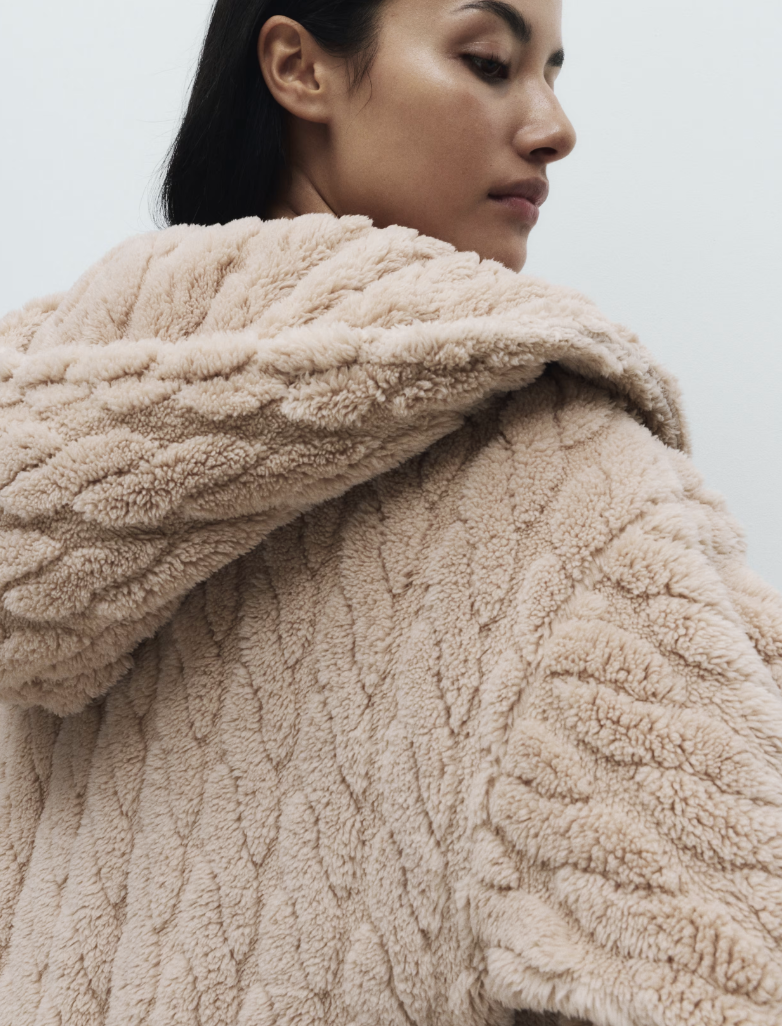 Jacquard Long Hooded Dressing Gown