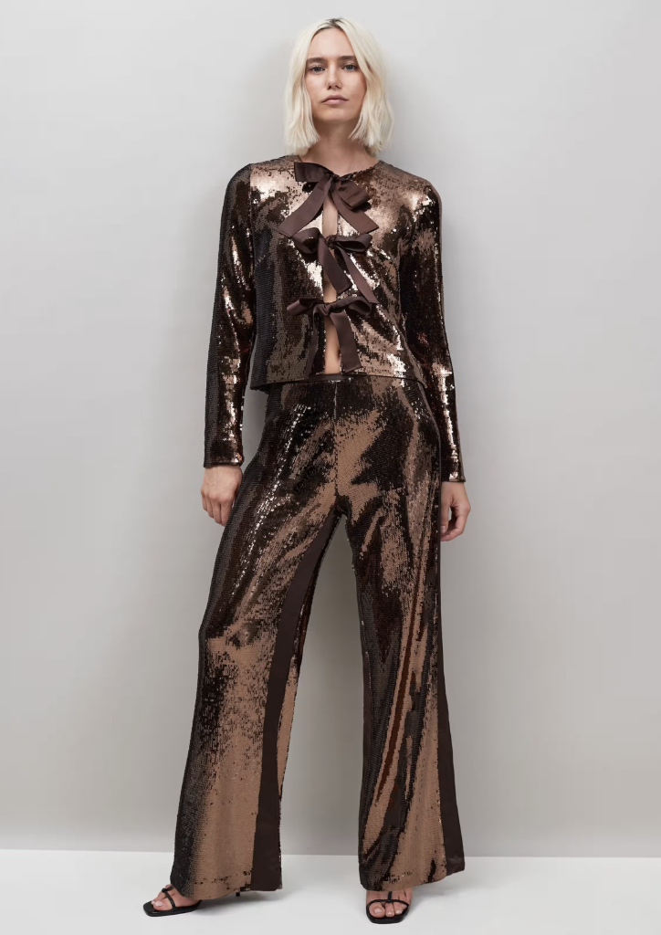 Sequin Bow Front Jacket