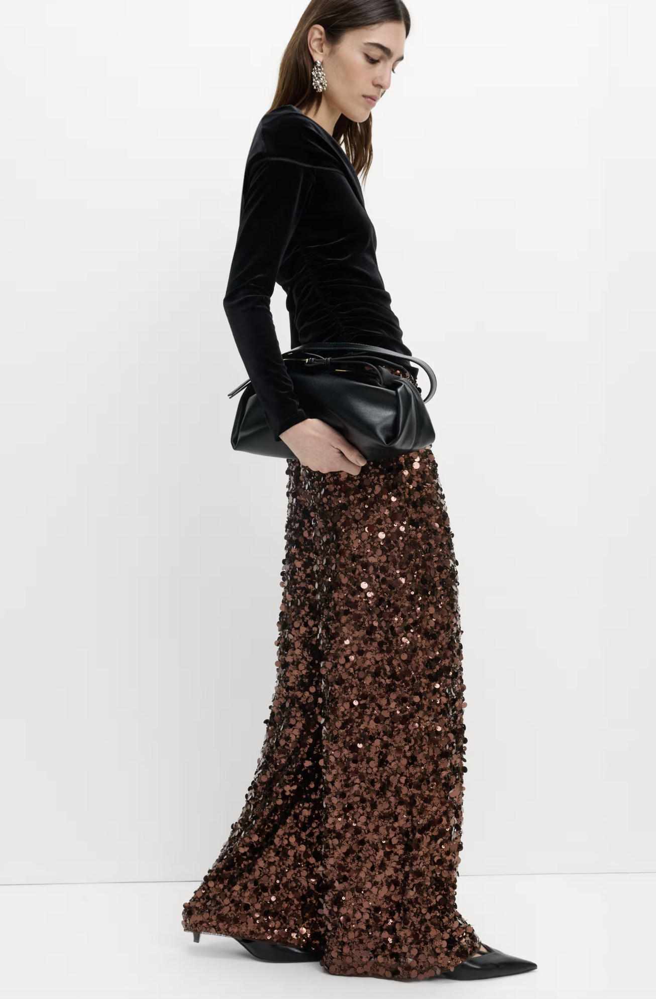 Sequin Wide Leg Trousers