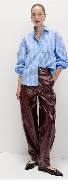 Leather Textured Trousers
