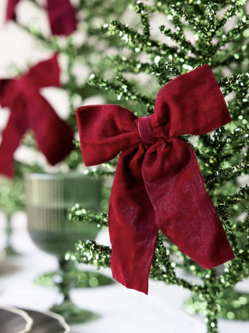Burgundy Red Velvet Bow
