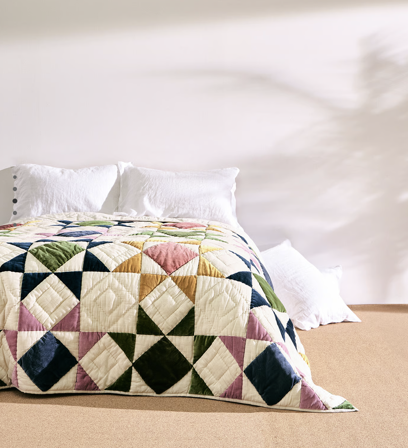 Patchwork Star Multicolour Velvet Quilt