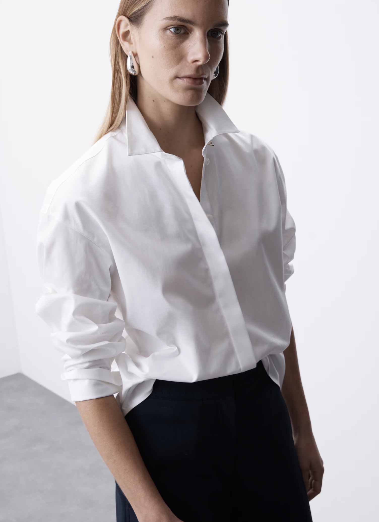 Pure Cotton Collared Relaxed Shirt