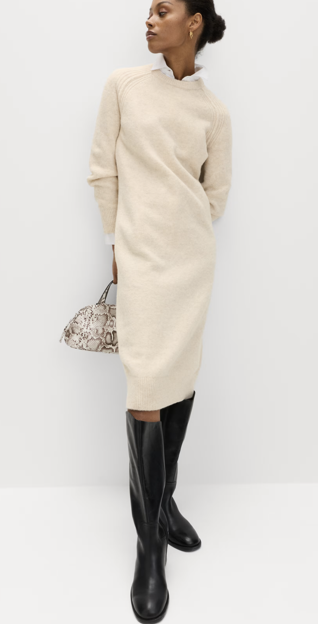 Cream Wool Dress