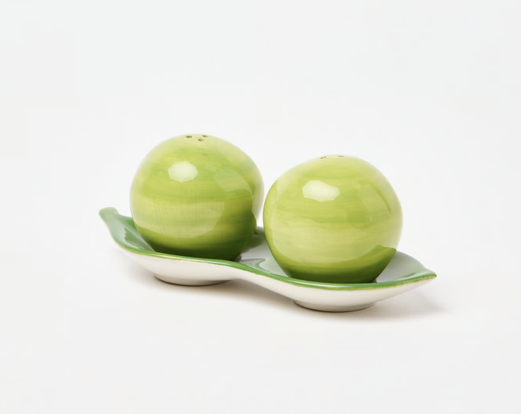 Pea Pod Salt and Pepper Pots