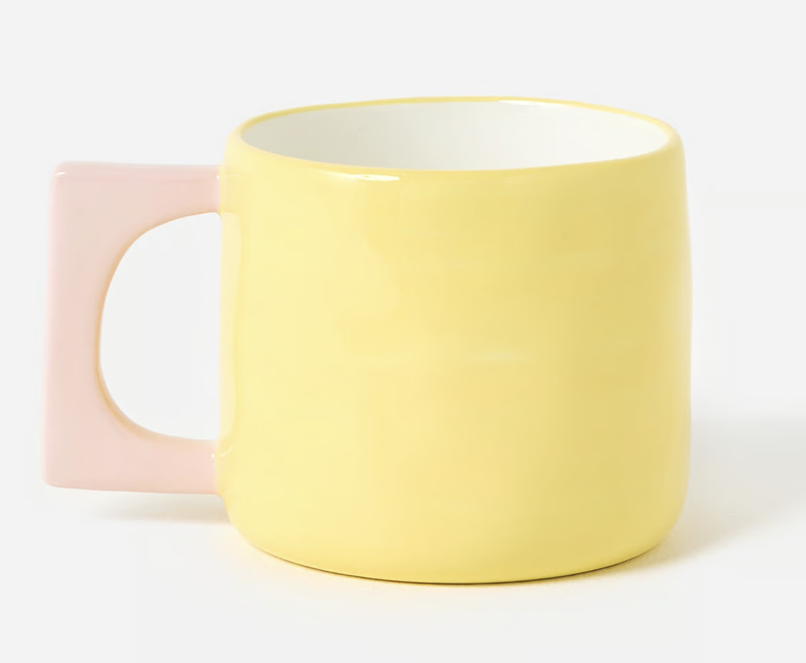 Sculptural Yellow and Pink Mug