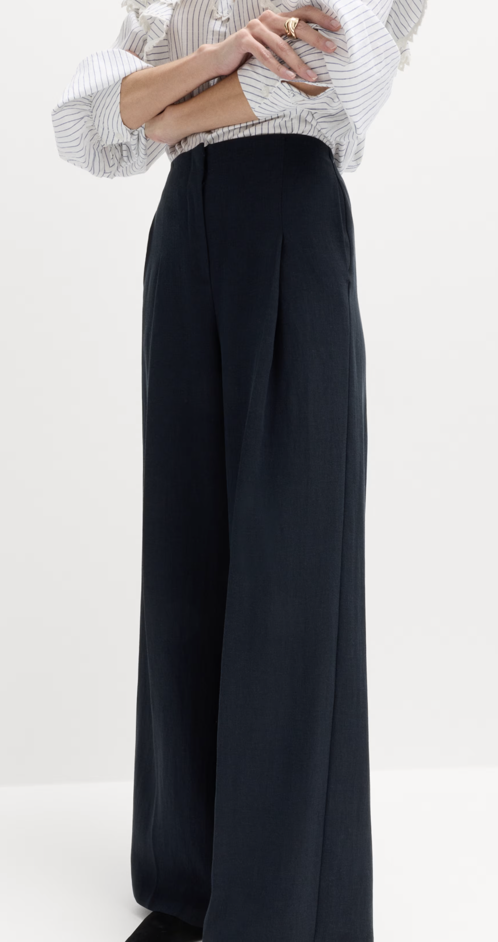 Linen Navy Trousers