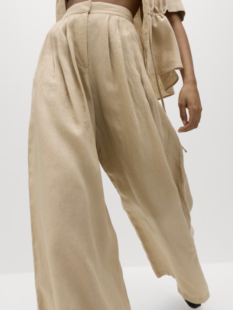 Pure Linen Palazzo Trousers