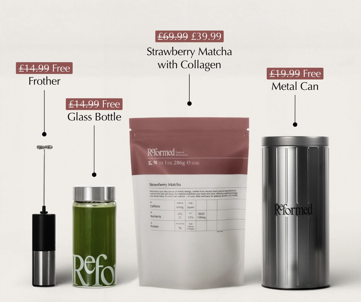 Strawberry Matcha with Collagen