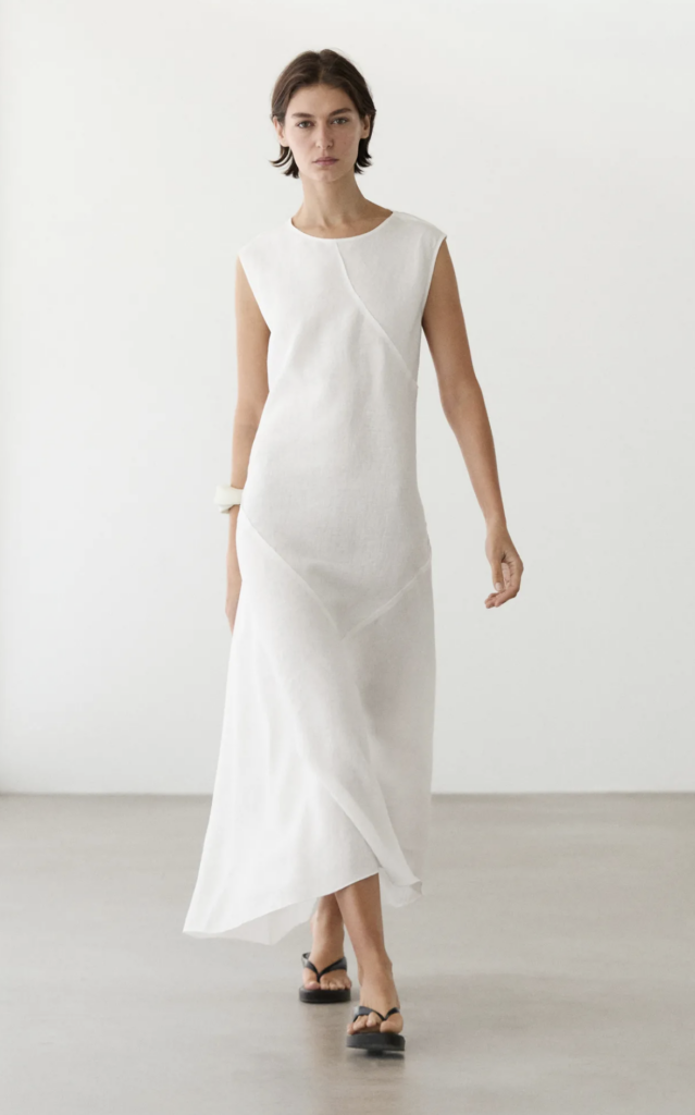 Flowing Linen Mid Dress